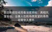 蘑菇影视在线观看深度揭秘：真相风波背后，当事人在机场贵宾室的角色非常令人意外