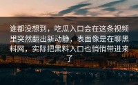 谁都没想到，吃瓜入口会在这条视频里突然翻出新动静，表面像是在聊黑料网，实际把黑料入口也悄悄带进来了