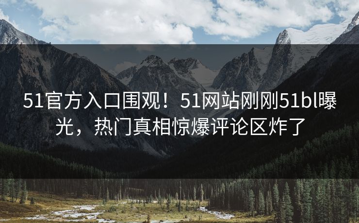 51官方入口围观！51网站刚刚51bl曝光，热门真相惊爆评论区炸了